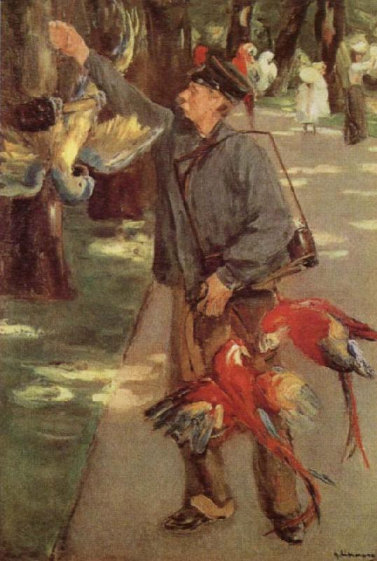 Max Liebermann Man with Parrots Norge oil painting art
